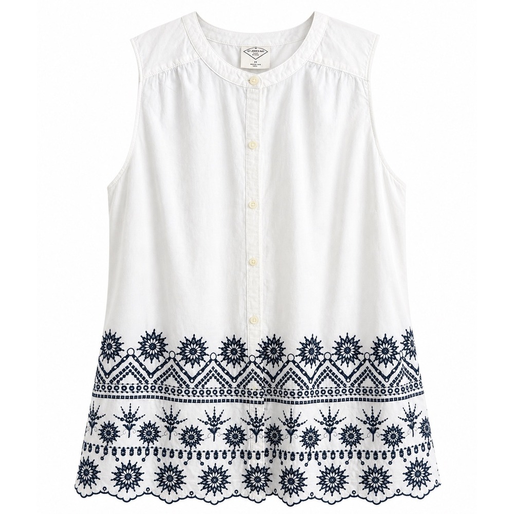 St. John's Bay White Eyelet Embroidered Blouse – 1X – NWT Cotton